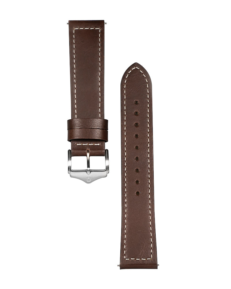 22mm Stitched Leather Lonsdale Strap Brown Melbourne Watch